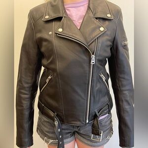 7 For All Mankind Leather Moto Jacket